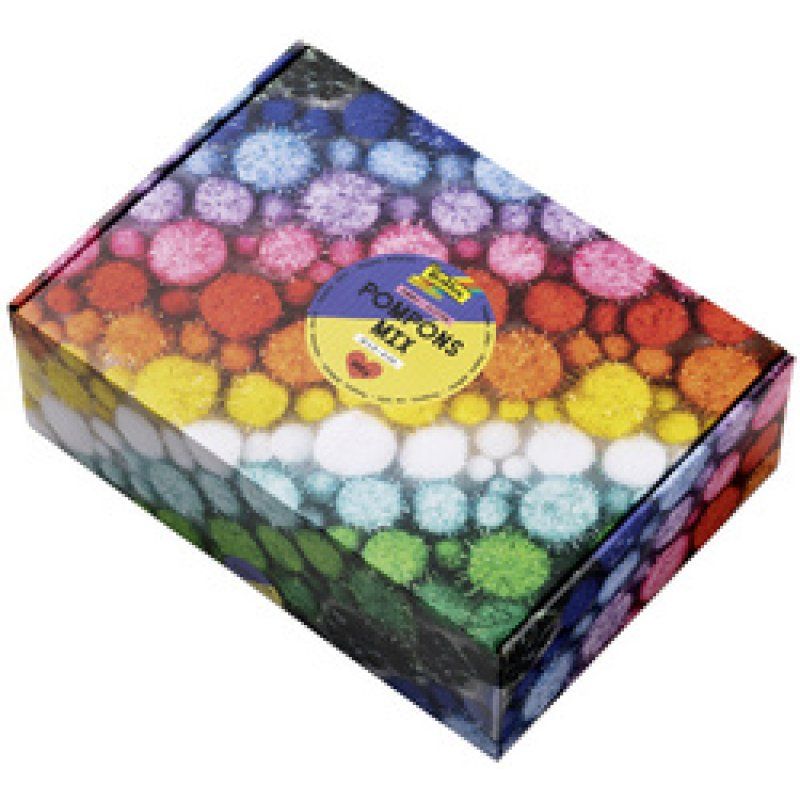 folia Mélange de pompons GLITTER Jumbobox, 300 g, assorti
