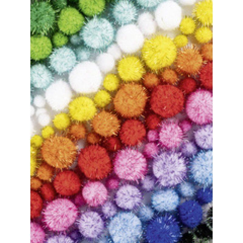 folia Mélange de pompons GLITTER Jumbobox, 300 g, assorti