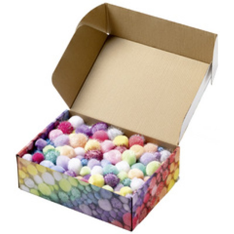 folia Mélange de pompons PASTEL Jumbobox, 300 g, assorti