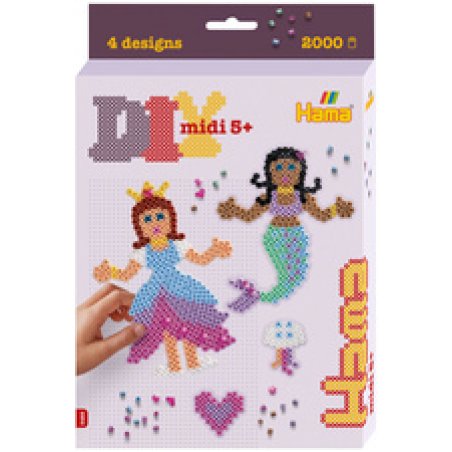Hama Perles à repasser midi "Princesse & sirène", coffret