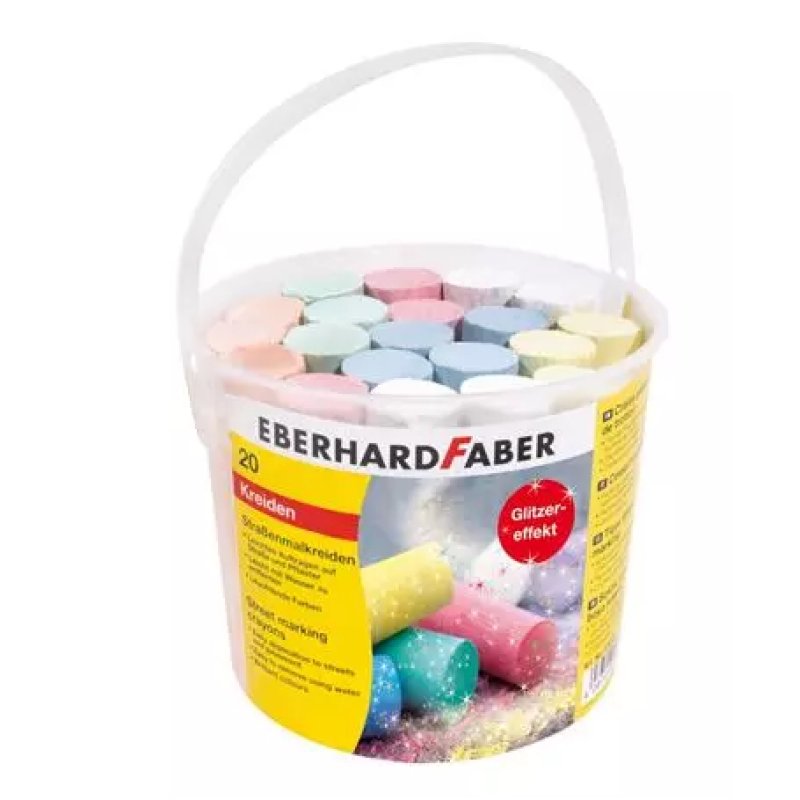 Eberhard Faber Street marking crayons glitter plastic bucket of 20
