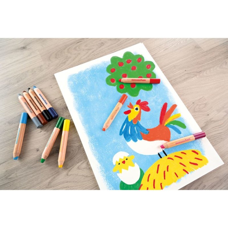 EBERHARD FABER Crayon de couleur 3 en 1 Jumbo MINI MAXI