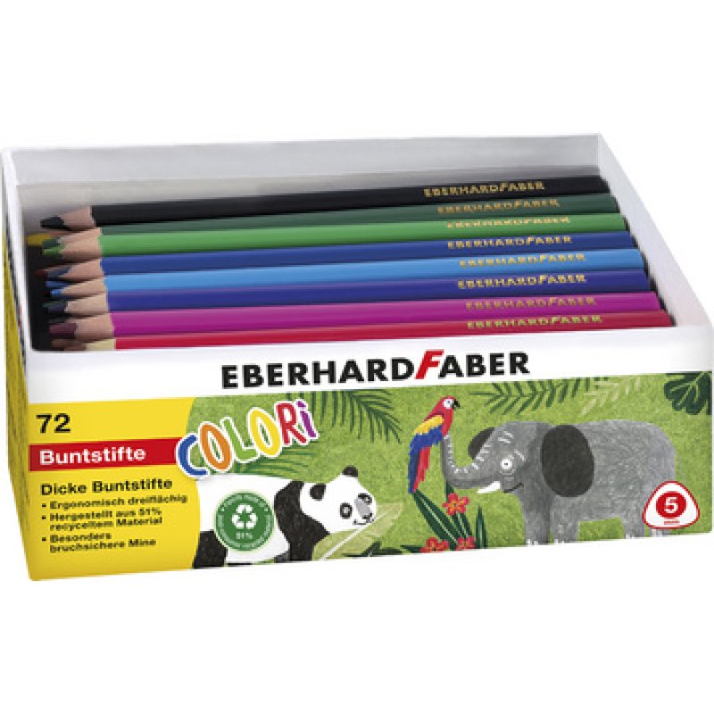 EBERHARD FABER Crayon de couleur COLORI Jumbo, boîte de 72