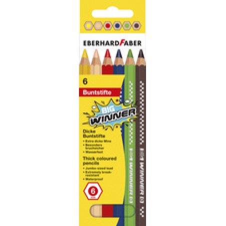 EBERHARD FABER Crayon de couleur BIG WINNER, étui de 6