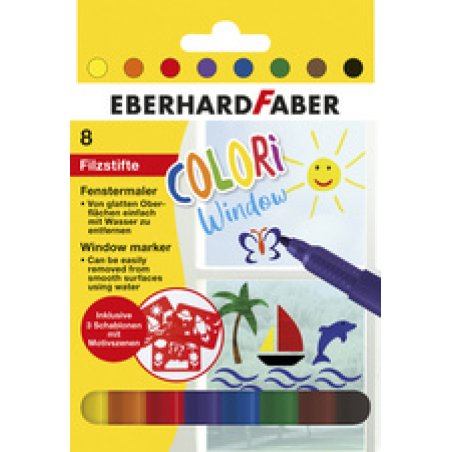 EBERHARD FABER Marqueur pour vitre, étui carton de 8