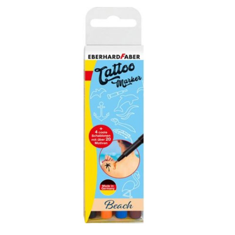 EBERHARD FABER Kit crayon de tatouage Beach, carton de 4