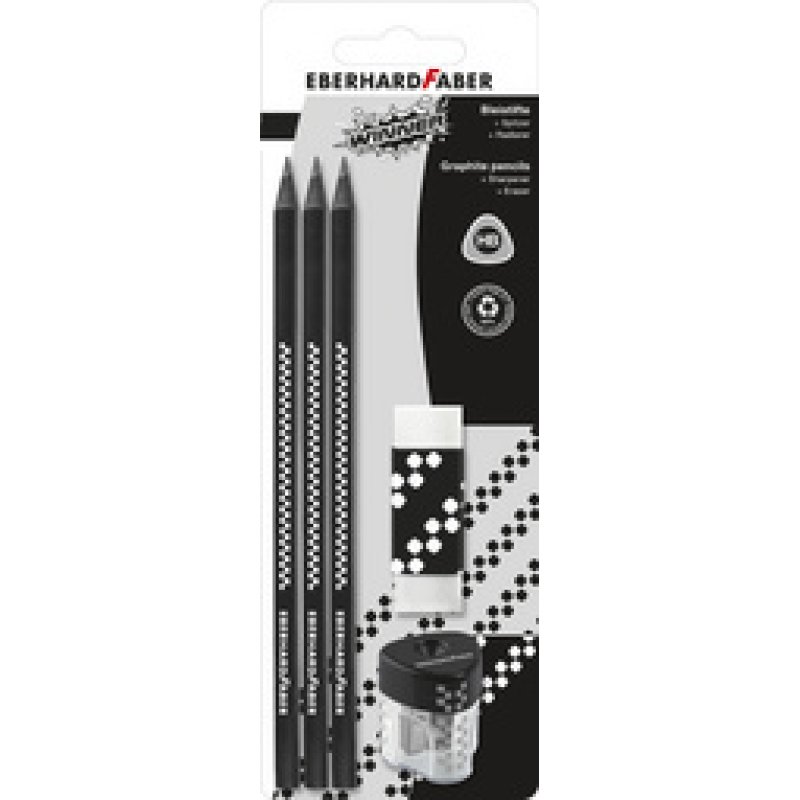 EBERHARD FABER Kit crayon de papier WINNER, HB, noir
