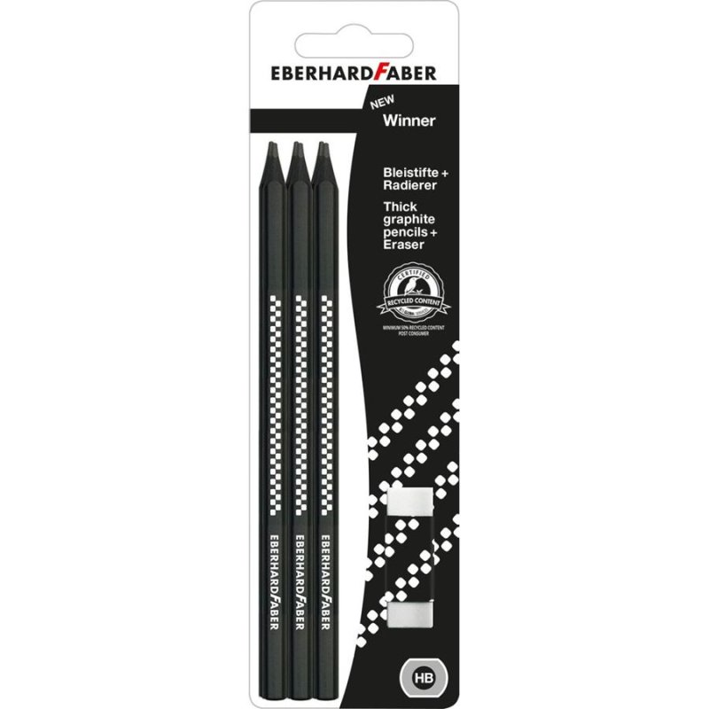 EBERHARD FABER Kit crayon de papier WINNER, HB, noir