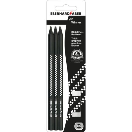 EBERHARD FABER Kit crayon de papier WINNER, HB, noir