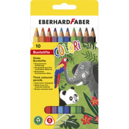EBERHARD FABER Crayon de couleur COLORI Jumbo, étui de 10