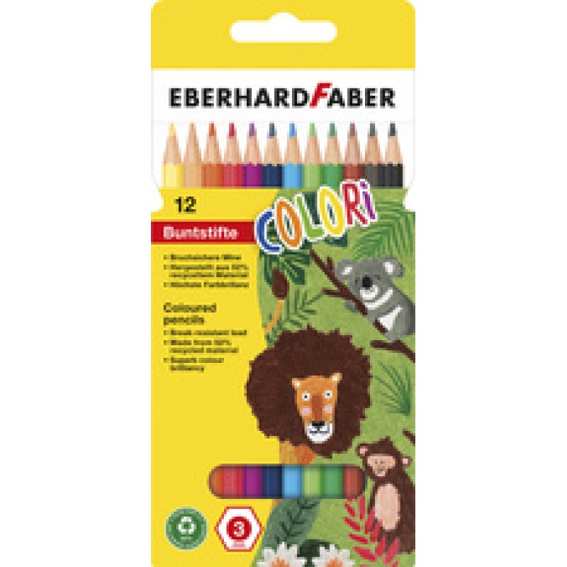 EBERHARD FABER Crayon de couleur COLORI, étui carton de 12