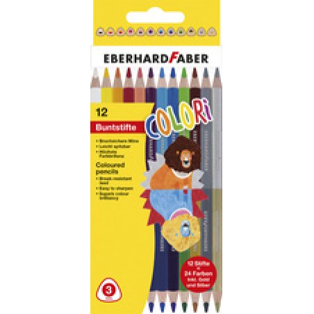 EBERHARD FABER Crayon de couleur COLORI DUO, étui de 24