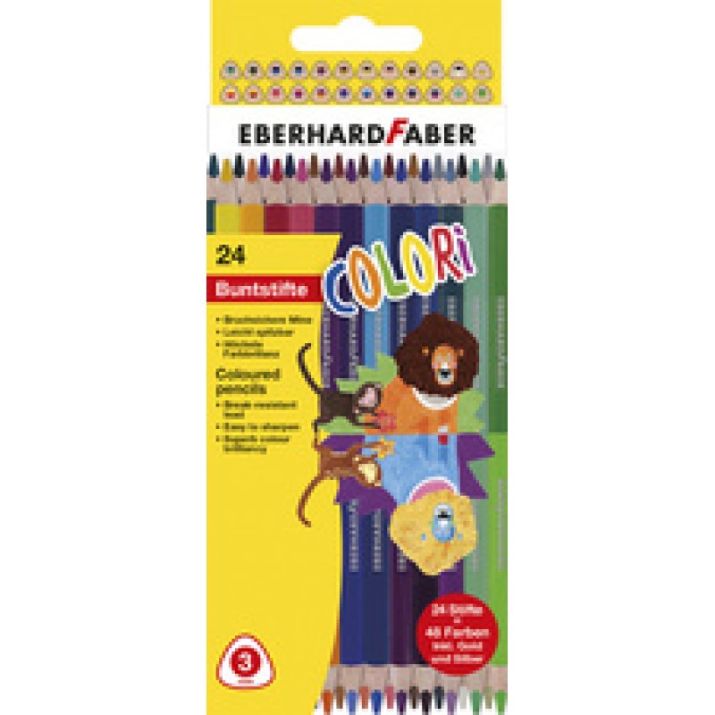 EBERHARD FABER Crayon de couleur COLORI DUO, étui de 24