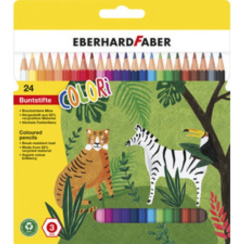 EBERHARD FABER Crayon de couleur COLORI, étui carton de 24