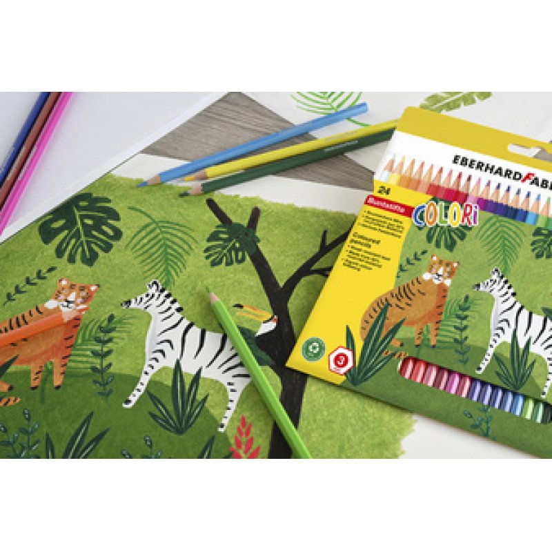 EBERHARD FABER Crayon de couleur COLORI, étui carton de 24