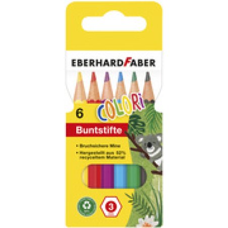 EBERHARD FABER Crayon de couleur COLORI, court, étui de 6