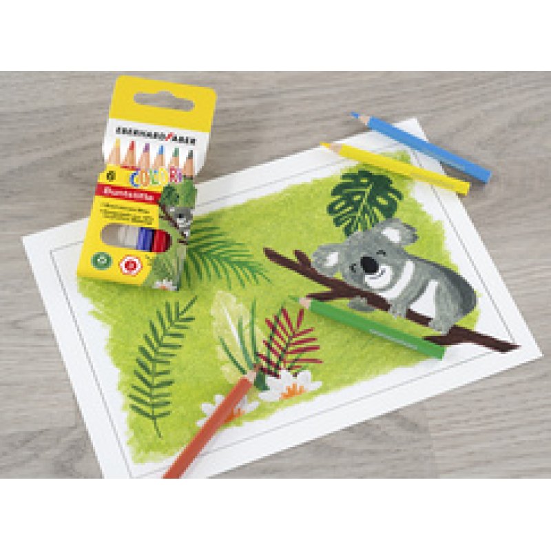 EBERHARD FABER Crayon de couleur COLORI, court, étui de 6