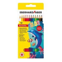 Eberhard Faber 516012 crayon de couleur Noir, Bleu, Marron, Vert, Cyan clair, Vert clair, Orange, Rouge, Rose, Violet,