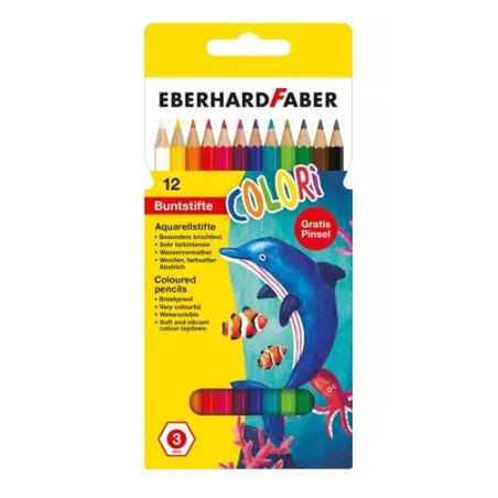 Eberhard Faber 516012 crayon de couleur Noir, Bleu, Marron, Vert, Cyan clair, Vert clair, Orange, Rouge, Rose, Violet,