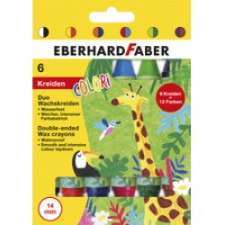 EBERHARD FABER Craie de cire double COLORI, étui de 6