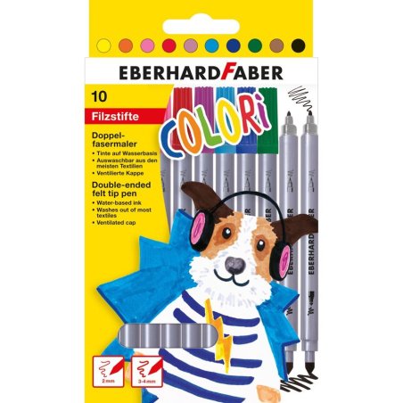 Eberhard Faber Colori stylo-feutre Fin/moyen Multicolore 10 pièce(s)