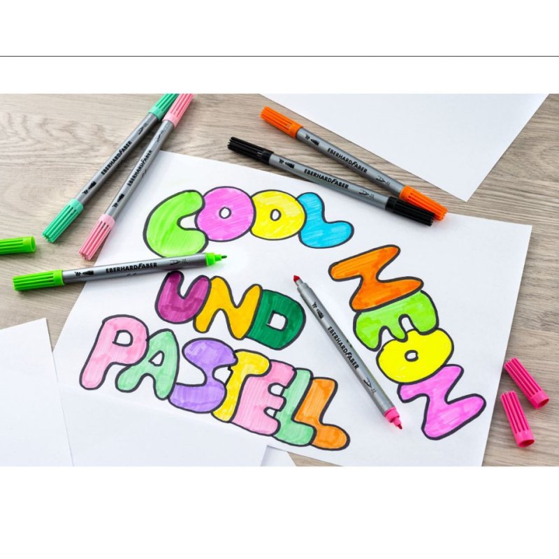 Eberhard Faber Colori felt pen Black, Blue, Brown, Cyan, Green, Orange, Pastel, Pink, Red, Yellow 20 pc(s)