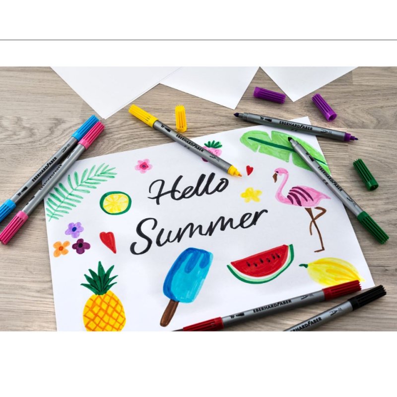 Eberhard Faber Colori stylo-feutre Noir, Bleu, Marron, Cyan, Vert, Orange, Pastel, Rose, Rouge, Jaune 20 pièce(s)