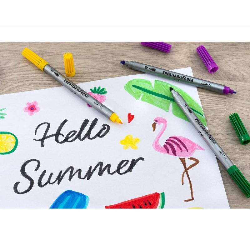 Eberhard Faber Colori stylo-feutre Noir, Bleu, Marron, Cyan, Vert, Orange, Pastel, Rose, Rouge, Jaune 20 pièce(s)