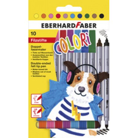 EBERHARD FABER Feutre double COLORI, étui carton de 30