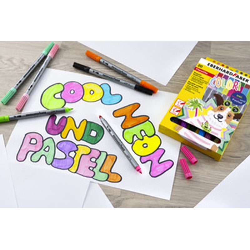 EBERHARD FABER Feutre double COLORI, étui carton de 30