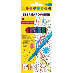 Eberhard Faber Glitter felt-tip pen pastel felt pen Blue, Green, Orange, Pink, Turquoise, Yellow 8 pc(s)