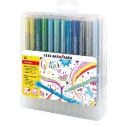 Eberhard Faber Fasermaler Glitter stylo-feutre Noir, Bleu, Marron, Cyan, Or, Vert, Cyan clair, Vert clair, Rose clair,