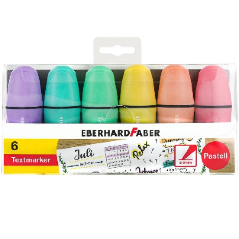 Eberhard Faber 551403 marqueur 6 pièce(s) Bleu, Vert, Pastel, Rose, Violet, Jaune