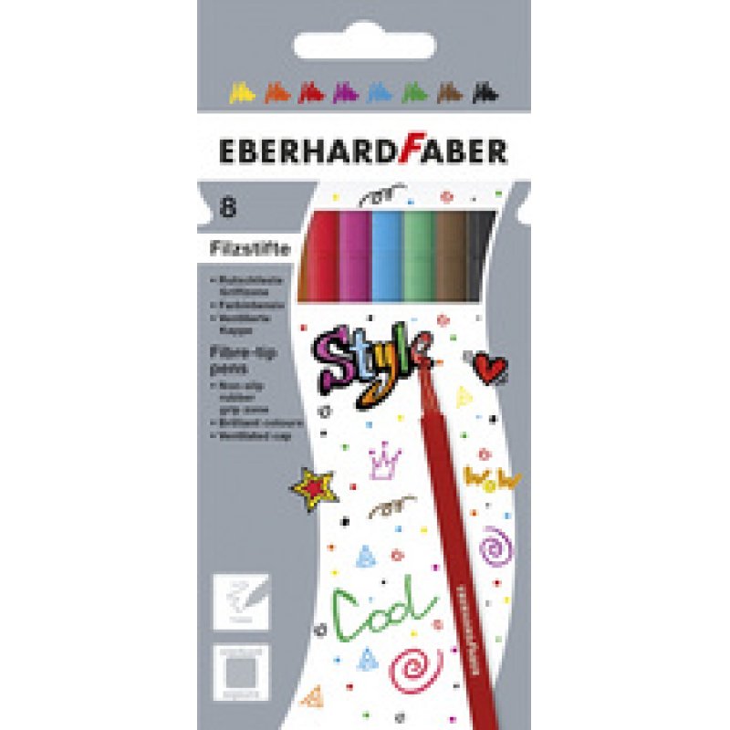 EBERHARD FABER Feutre, étui en carton de 8