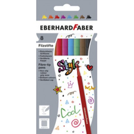 EBERHARD FABER Feutre, étui en carton de 8