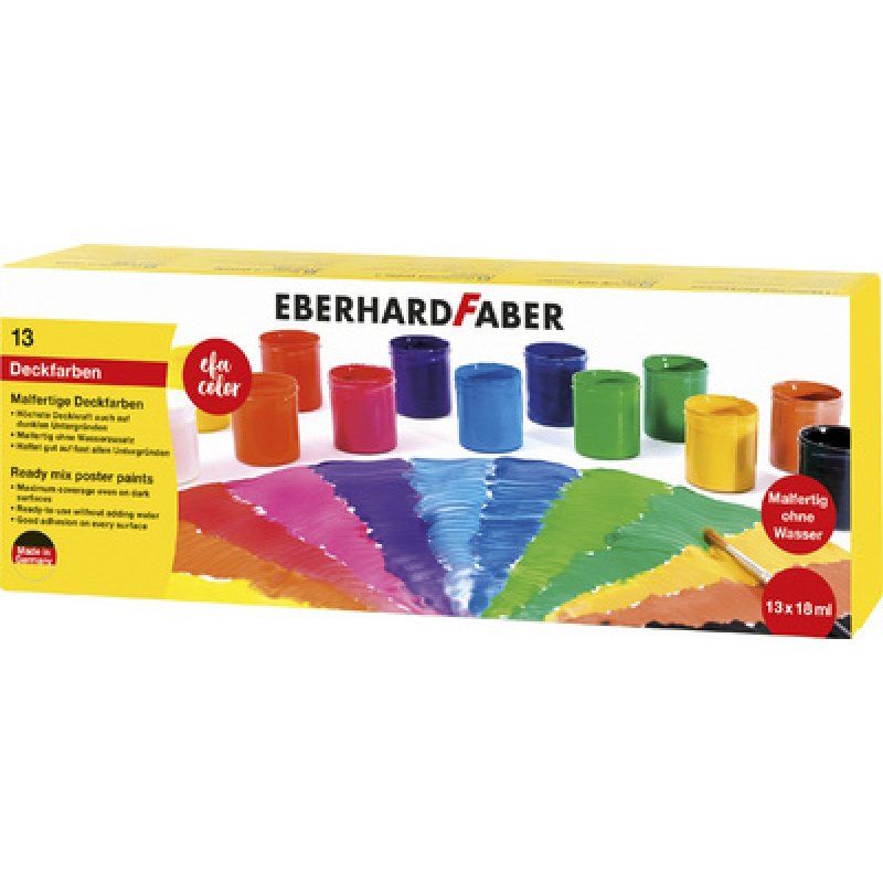 EBERHARD FABER Gouache prête à l'emploi EFA Color, set de 13