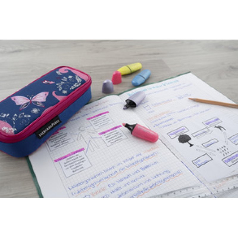 EBERHARD FABER Trousse Papillon, rose/bleu