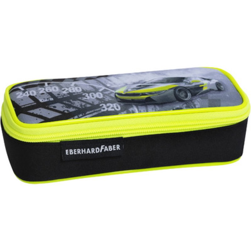 EBERHARD FABER Trousse Race Car, noir / jaune fluo