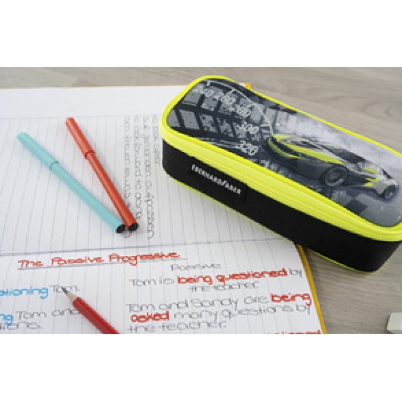 EBERHARD FABER Trousse Race Car, noir / jaune fluo