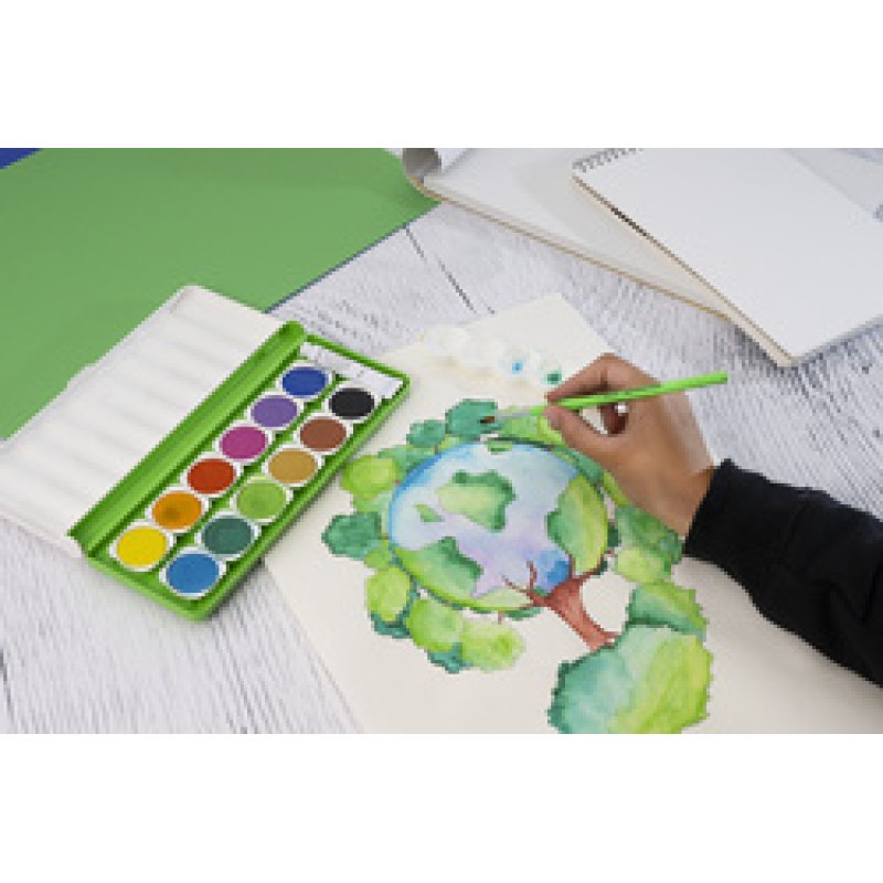 EBERHARD FABER Boîte de peinture GREEN WINNER, 12 couleurs