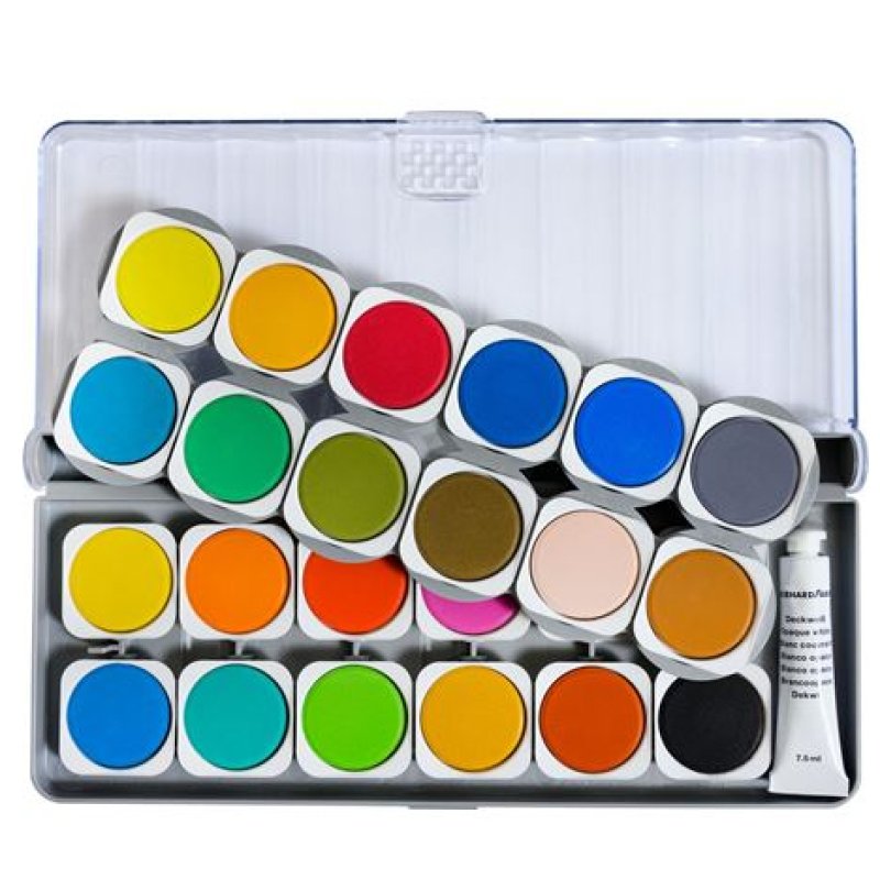 Eberhard Faber 578324 peinture à l'eau Noir, Bleu, Marron, Vert, Gris, Orange, Rose, Rouge, Turquoise, Jaune Palette