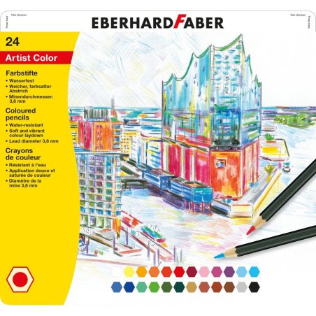 EBERHARD FABER Crayon de couleur Artist Color, étui de 24