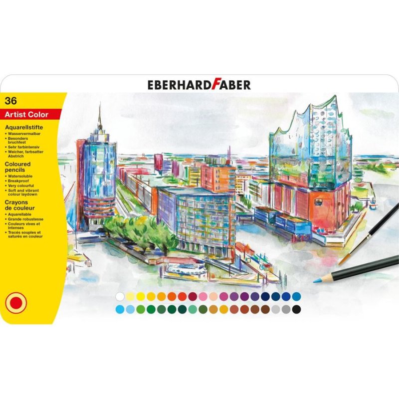 EBERHARD FABER Crayon aquarellable Artist Color, étui de 36