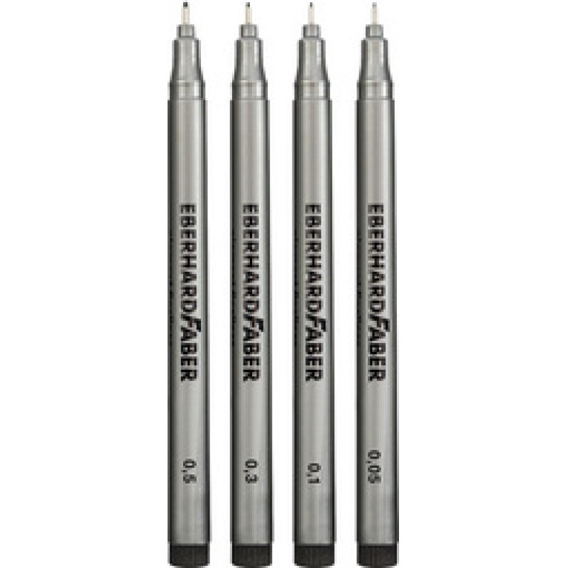 EBERHARD FABER Pigmentliner, schwarz, 4er Etui