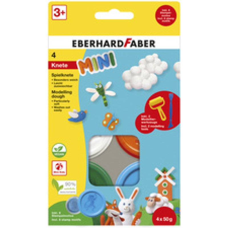 EBERHARD FABER Kit pâte à modeler Mini Kids, tons de base
