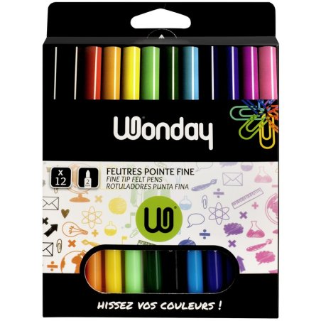 Wonday Feutre MIN'O, pointe fine, étui carton de 12