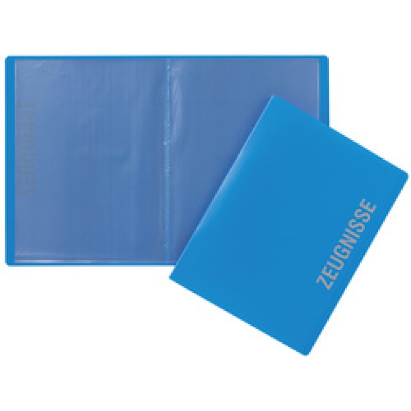PAGNA Zeugnismappe, DIN A4, mit 10 Hüllen, PP, hellblau