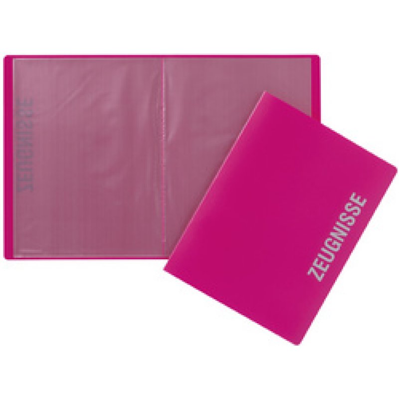 PAGNA Zeugnismappe, DIN A4, mit 10 Hüllen, PP, dunkelrosa