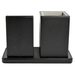 deflecto Organiseur de bureau avec chargeur Qi, noir