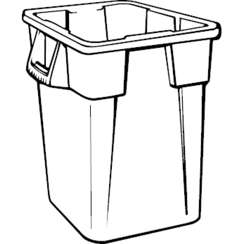 Rubbermaid BRUTE 3536 151,4 L Carré Polyéthylène à basse densité linéaire Gris